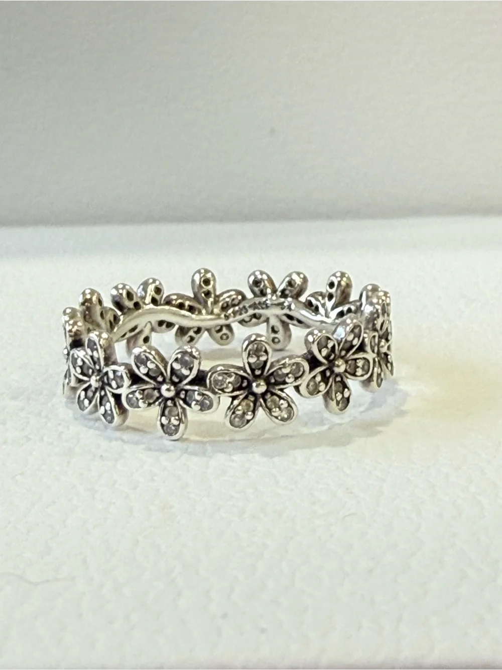AUTHENTIC Pandora Silver Daisy Flower Ring - Silver